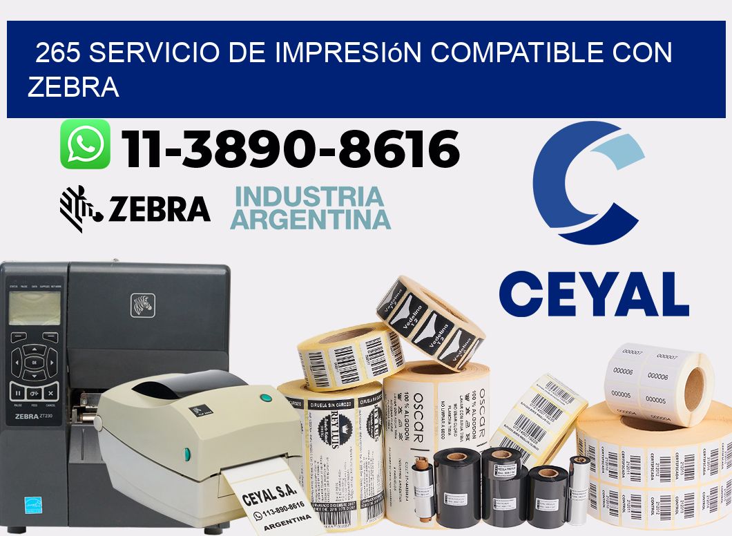 265 Servicio de impresión compatible con Zebra