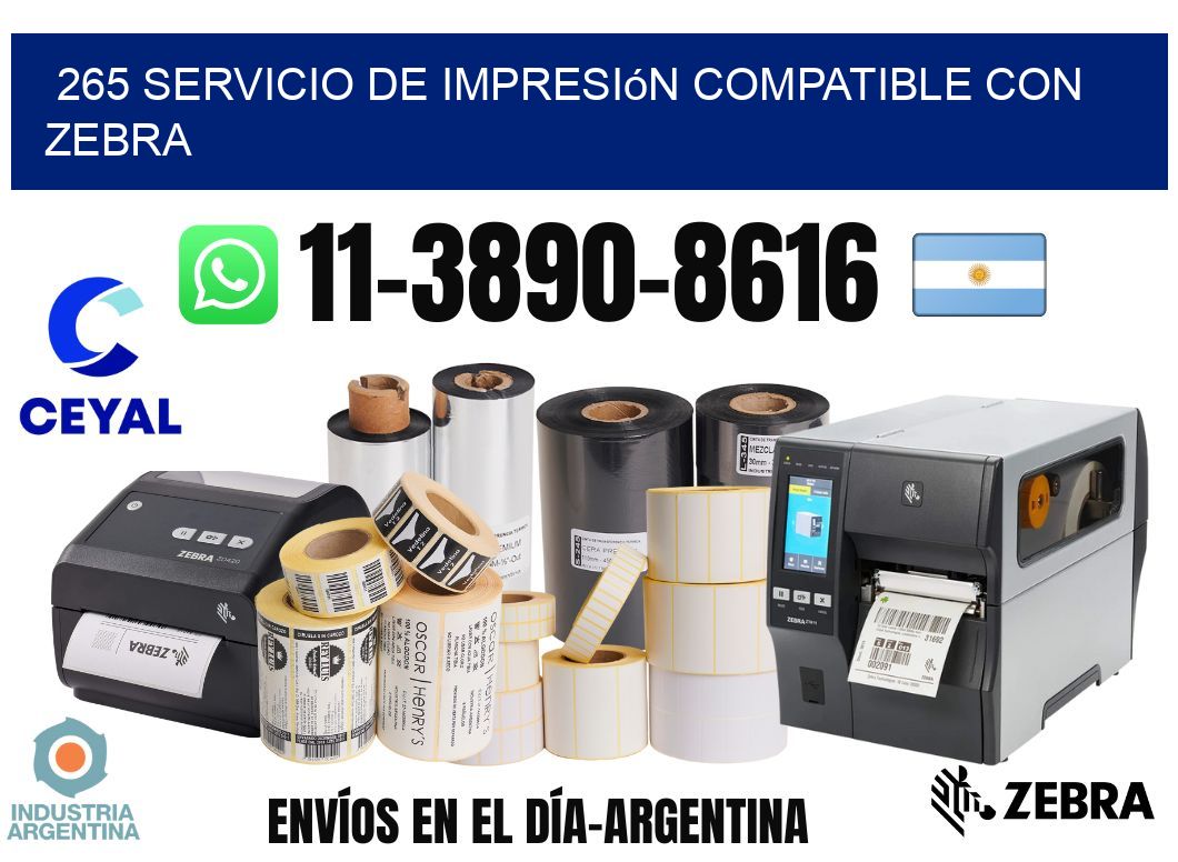 265 Servicio de impresión compatible con Zebra