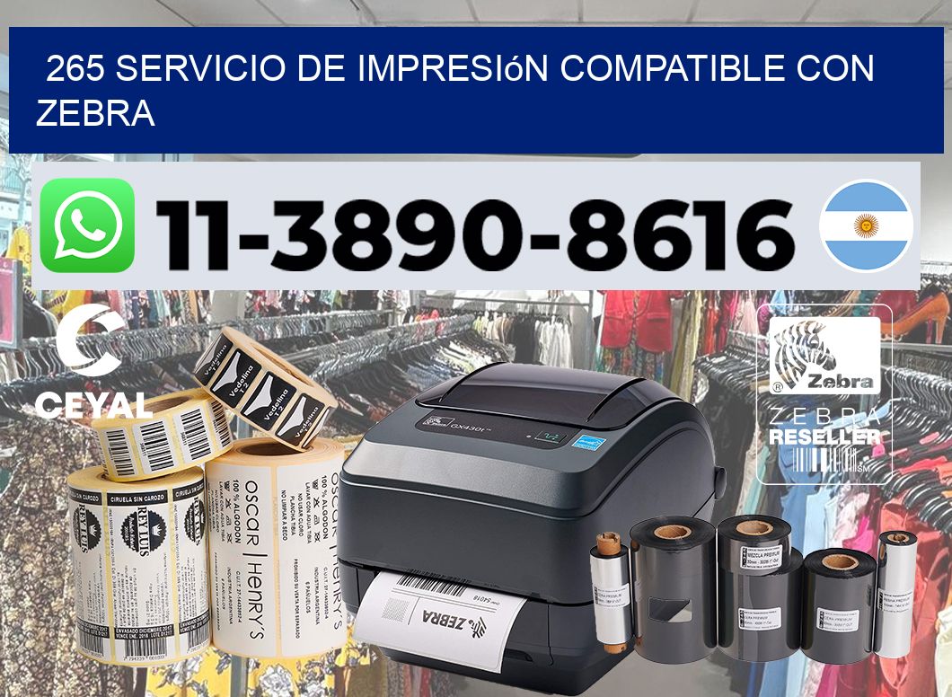 265 Servicio de impresión compatible con Zebra