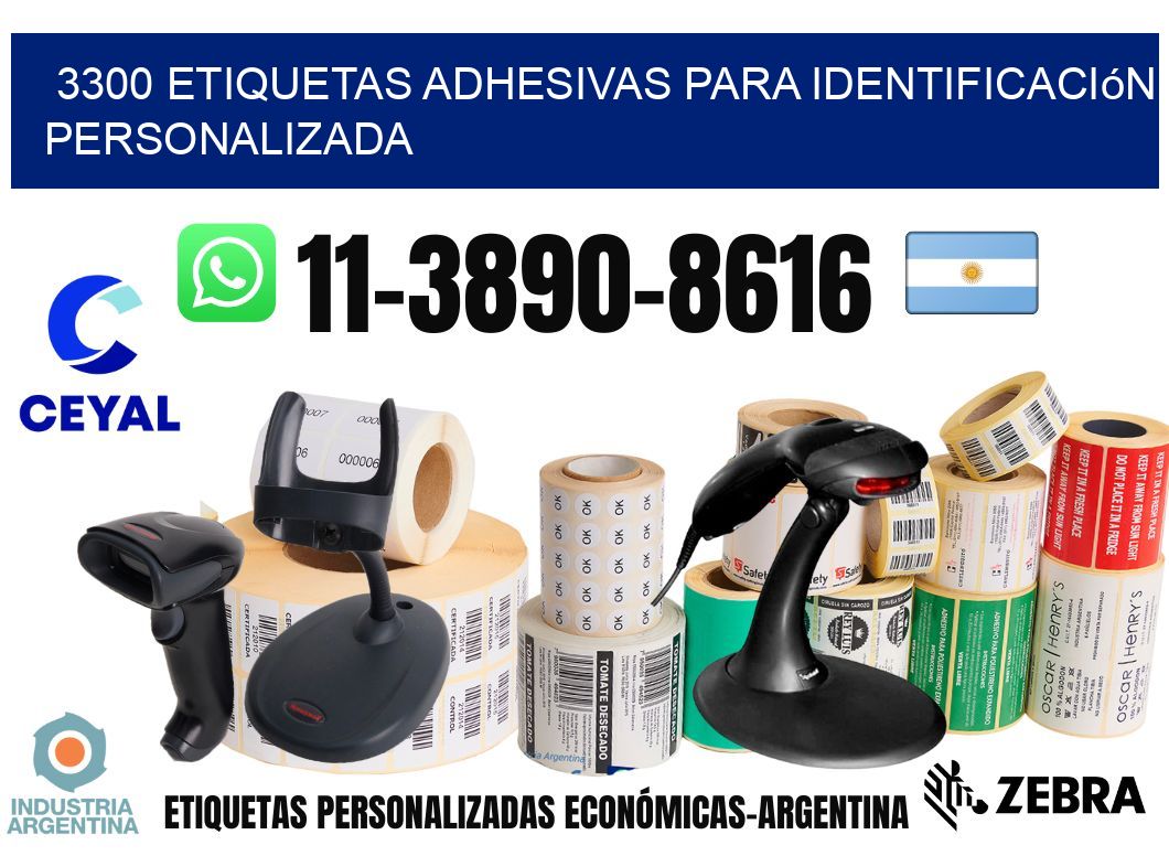 3300 Etiquetas adhesivas para identificación personalizada