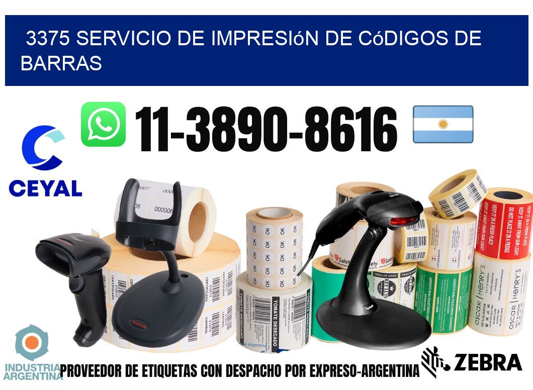 3375 Servicio de impresión de códigos de barras