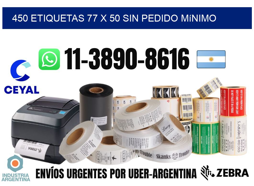 450 etiquetas 77 x 50 Sin pedido mínimo