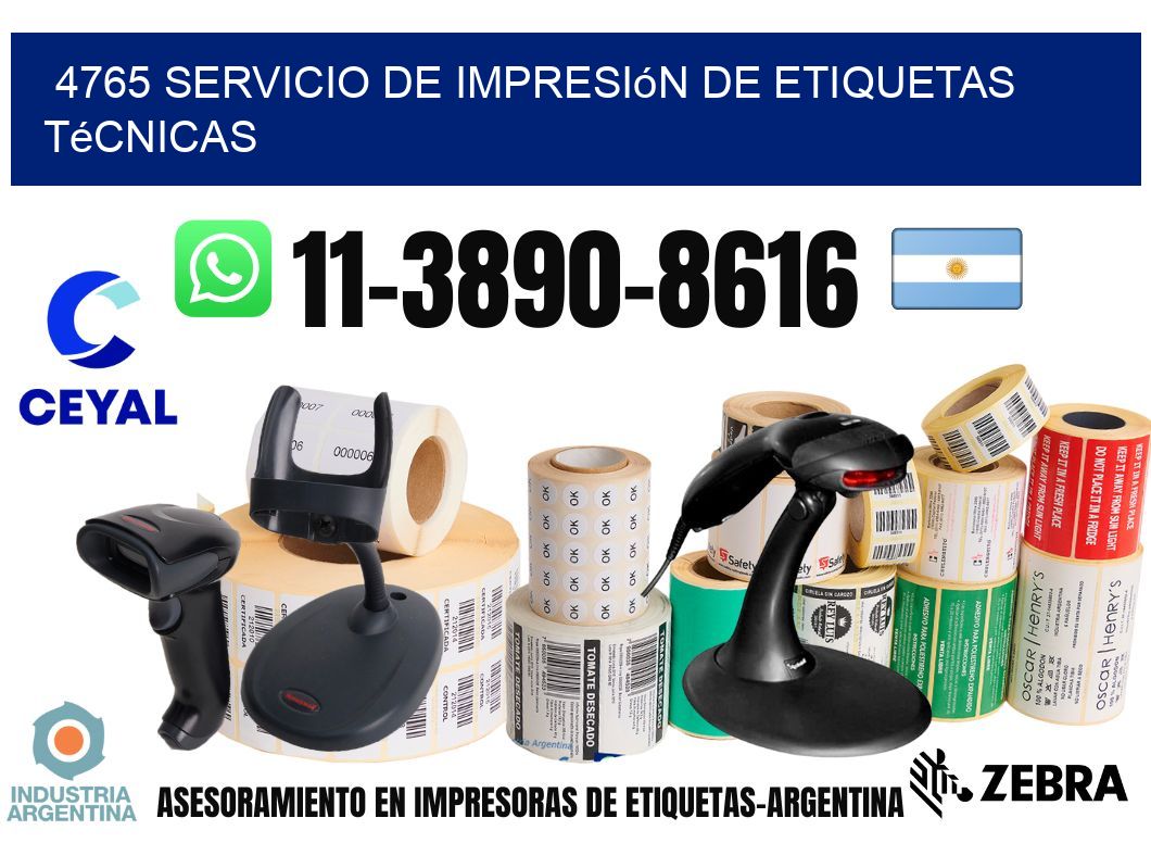 4765 Servicio de impresión de etiquetas técnicas