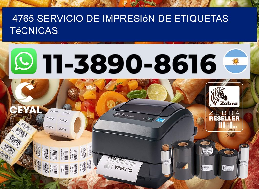 4765 Servicio de impresión de etiquetas técnicas