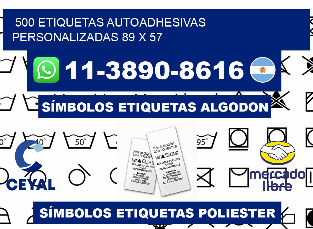 500 Etiquetas autoadhesivas personalizadas 89 x 57