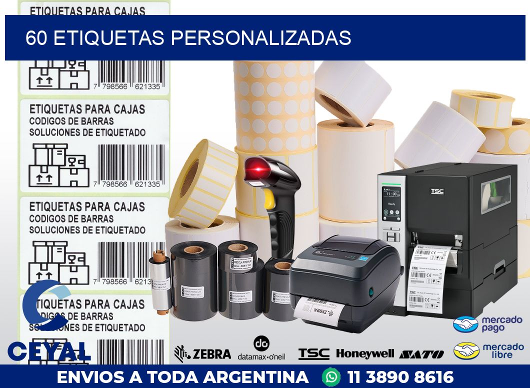 60 etiquetas personalizadas