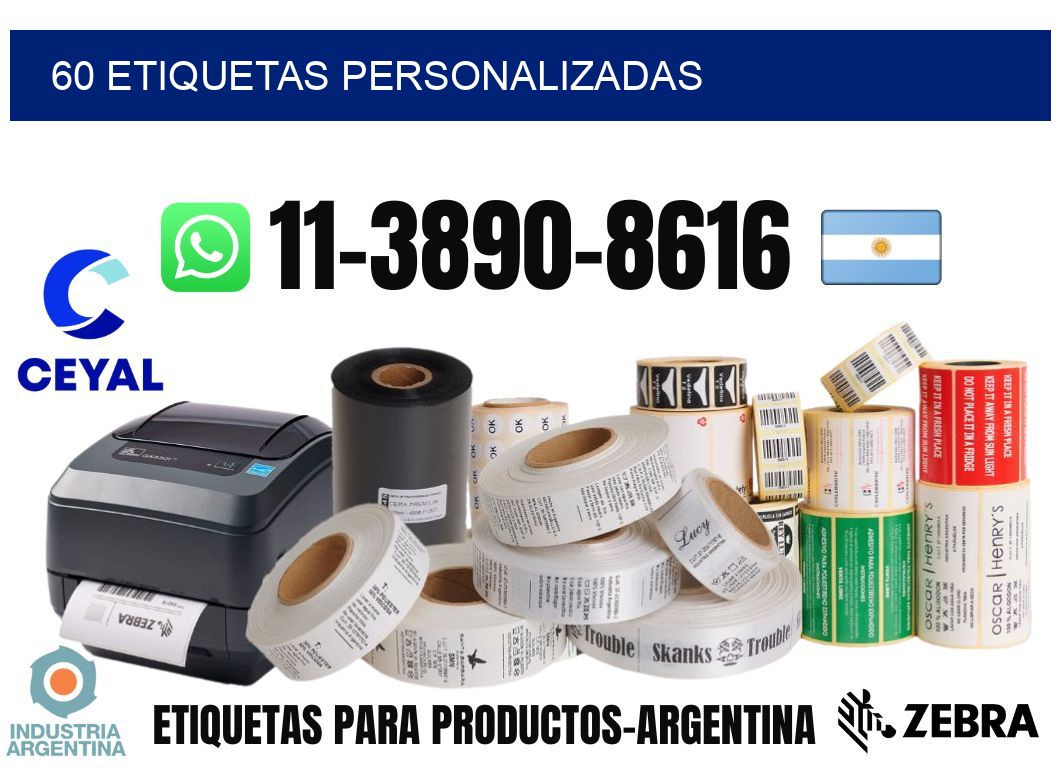 60 etiquetas personalizadas