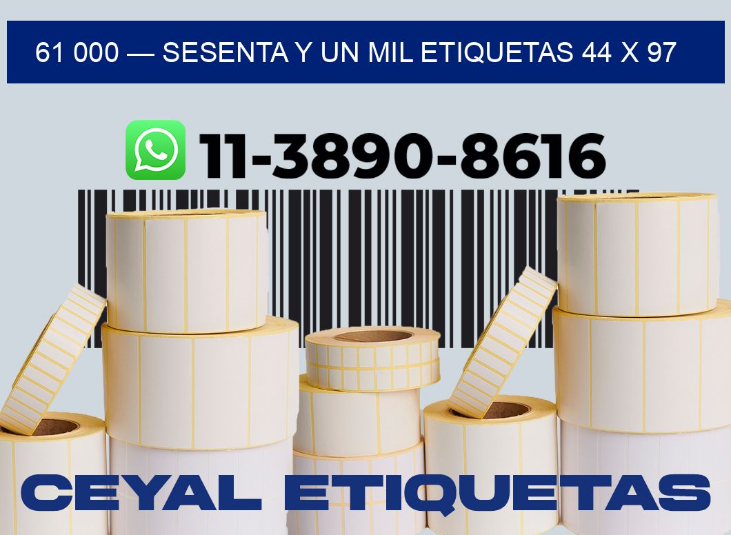 61 000 — sesenta y un mil etiquetas 44 x 97