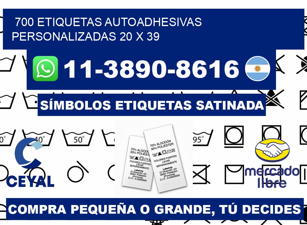 700 Etiquetas autoadhesivas personalizadas 20 x 39