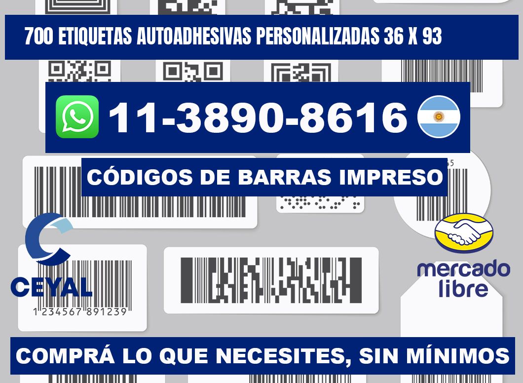 700 Etiquetas autoadhesivas personalizadas 36 x 93