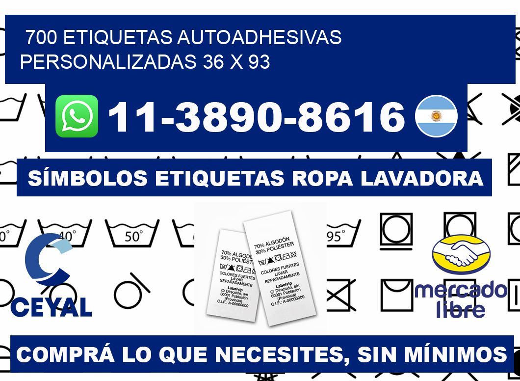 700 Etiquetas autoadhesivas personalizadas 36 x 93
