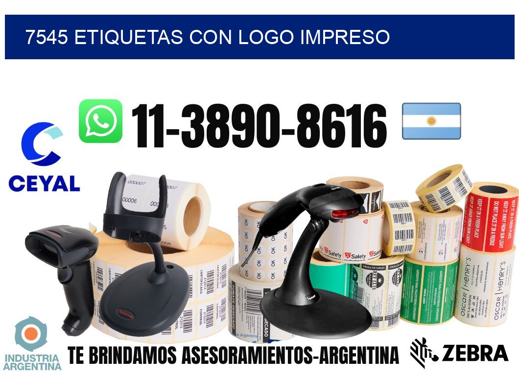 7545 Etiquetas con logo impreso