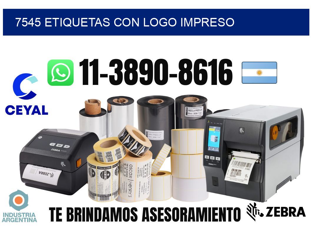 7545 Etiquetas con logo impreso