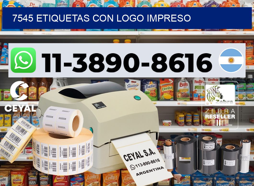 7545 Etiquetas con logo impreso