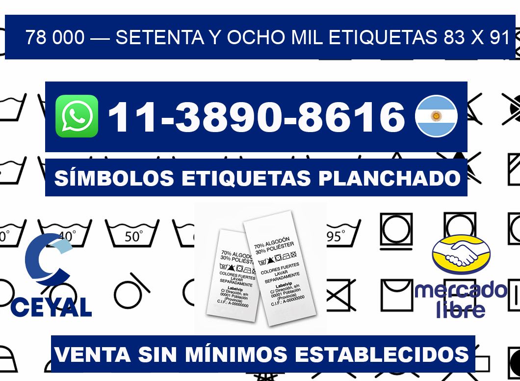 78 000 — setenta y ocho mil etiquetas 83 x 91