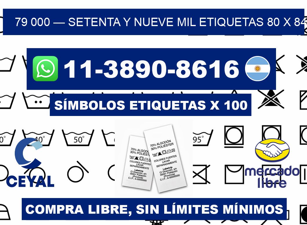 79 000 — setenta y nueve mil etiquetas 80 x 84