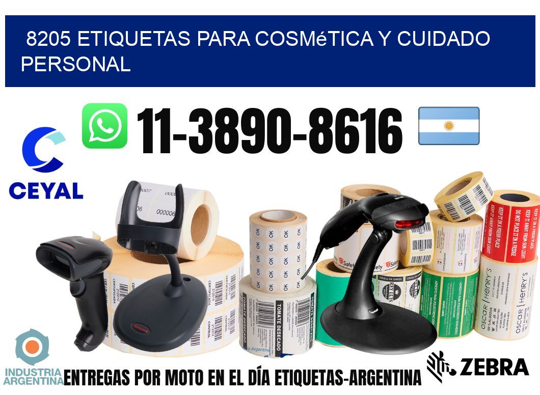 8205 Etiquetas para cosmética y cuidado personal