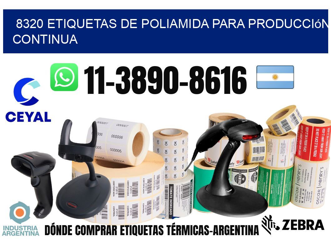 8320 Etiquetas de poliamida para producción continua