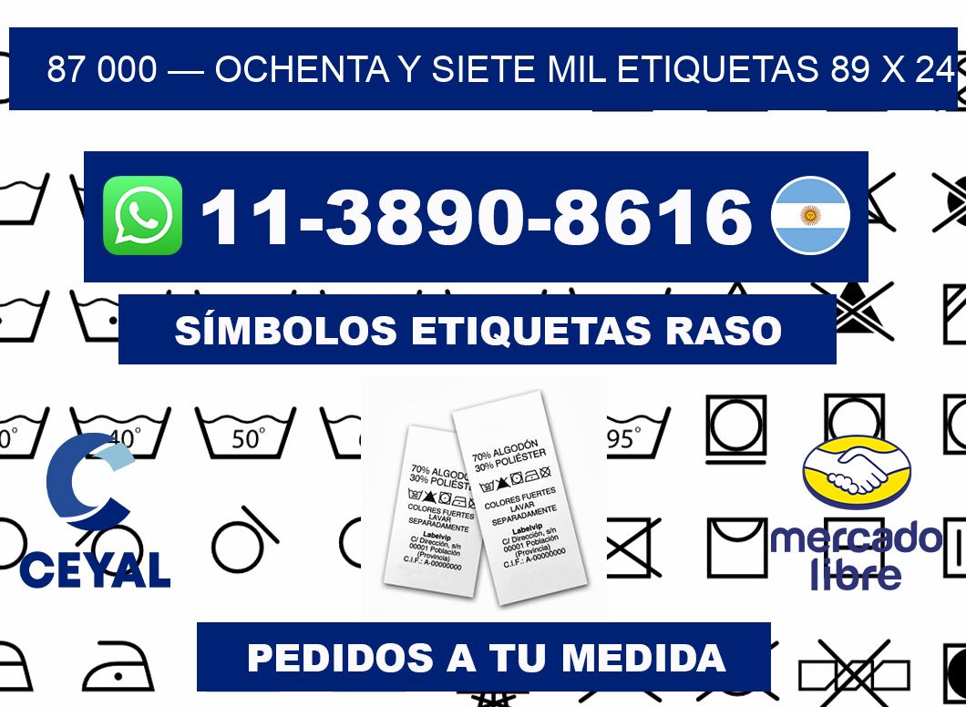 87 000 — ochenta y siete mil etiquetas 89 x 24