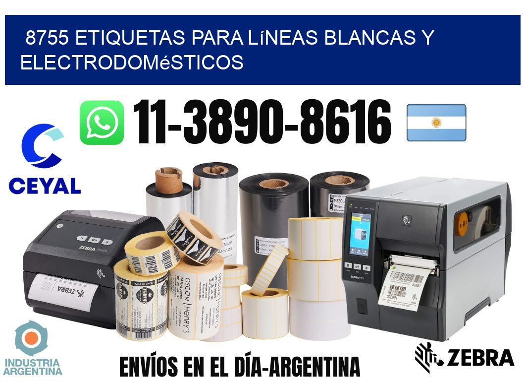 8755 Etiquetas para líneas blancas y electrodomésticos