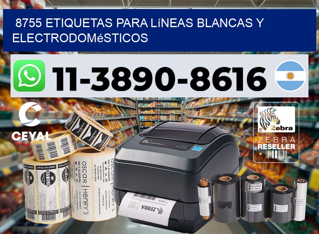 8755 Etiquetas para líneas blancas y electrodomésticos