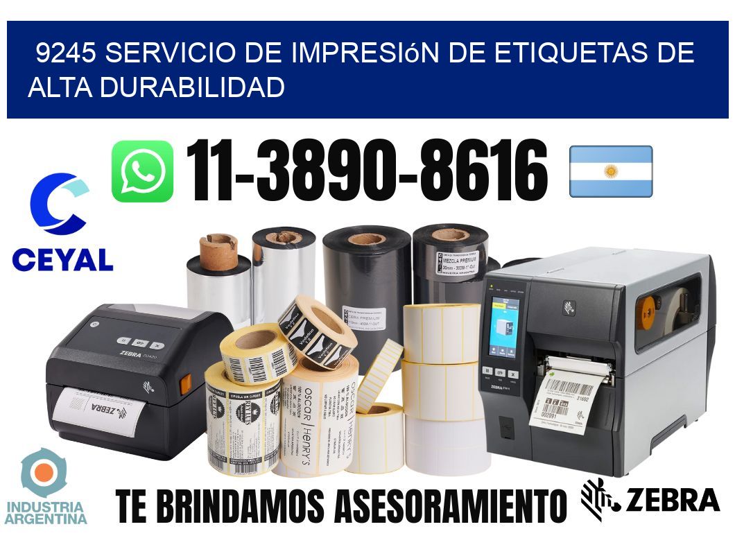 9245 Servicio de impresión de etiquetas de alta durabilidad