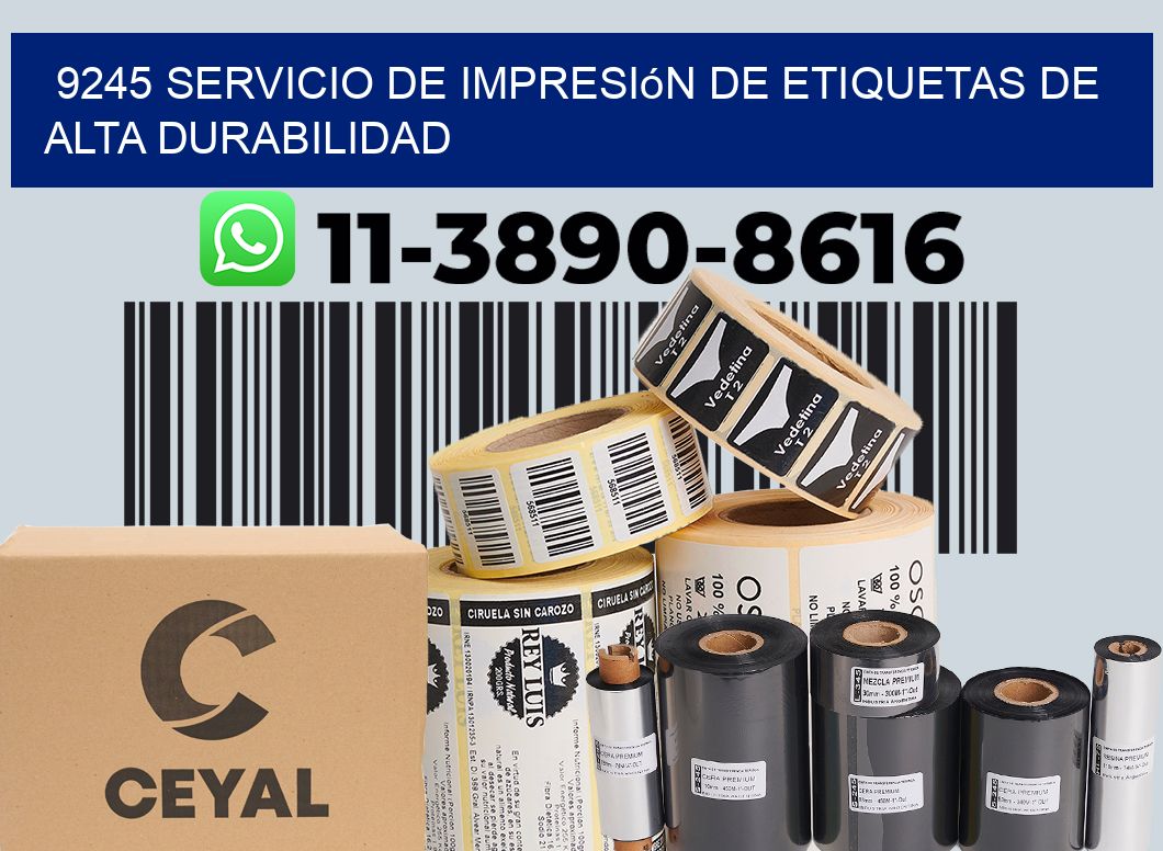 9245 Servicio de impresión de etiquetas de alta durabilidad