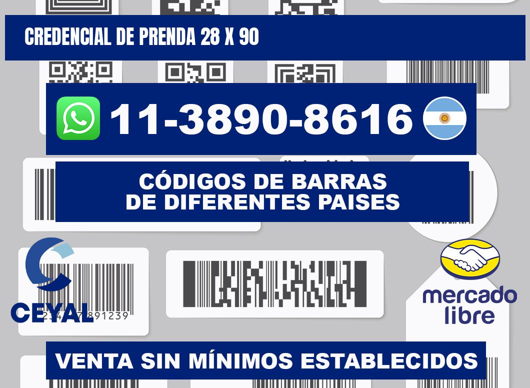 Credencial de prenda 28 x 90