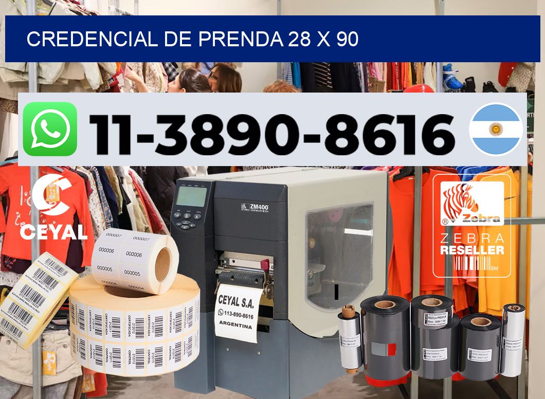 Credencial de prenda 28 x 90