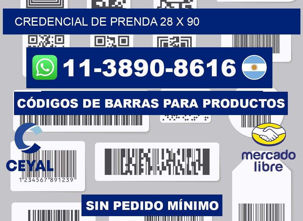 Credencial de prenda 28 x 90