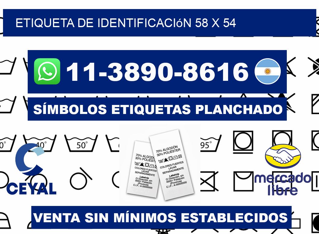 Etiqueta de identificación 58 x 54