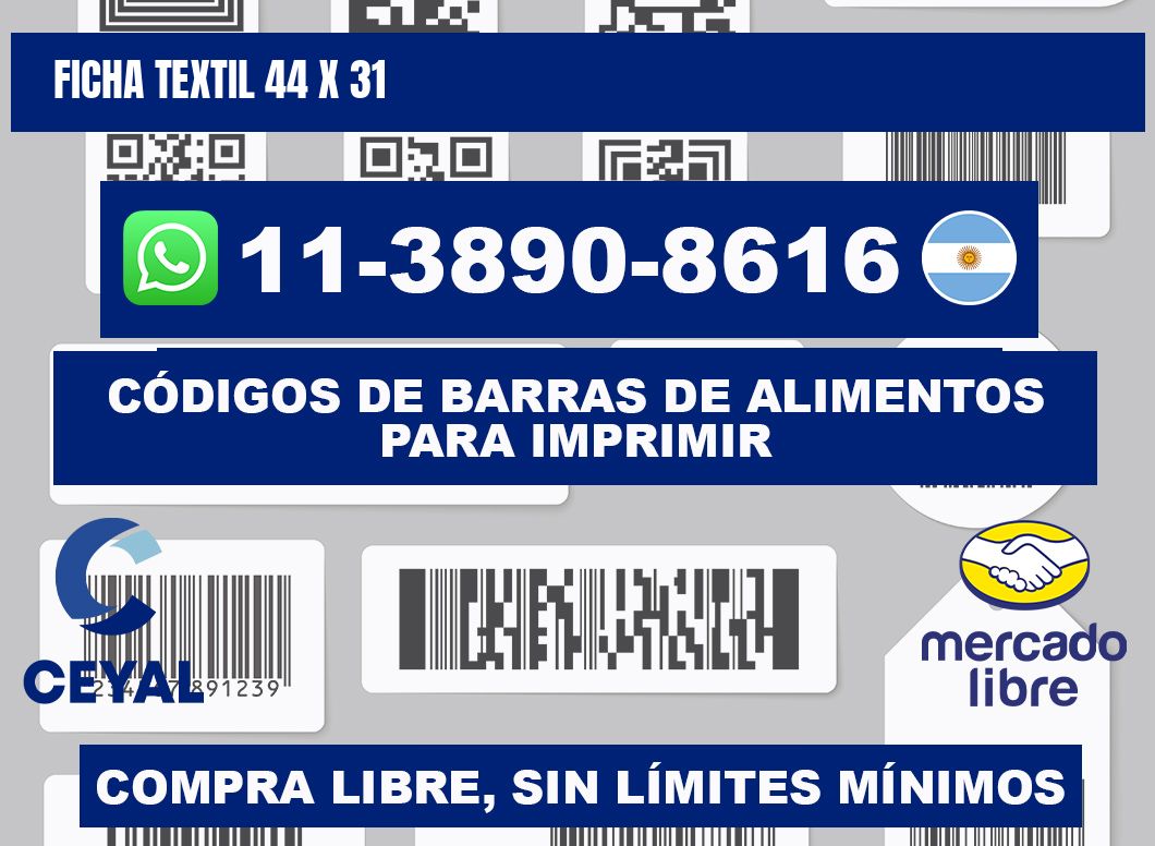 Ficha textil 44 x 31