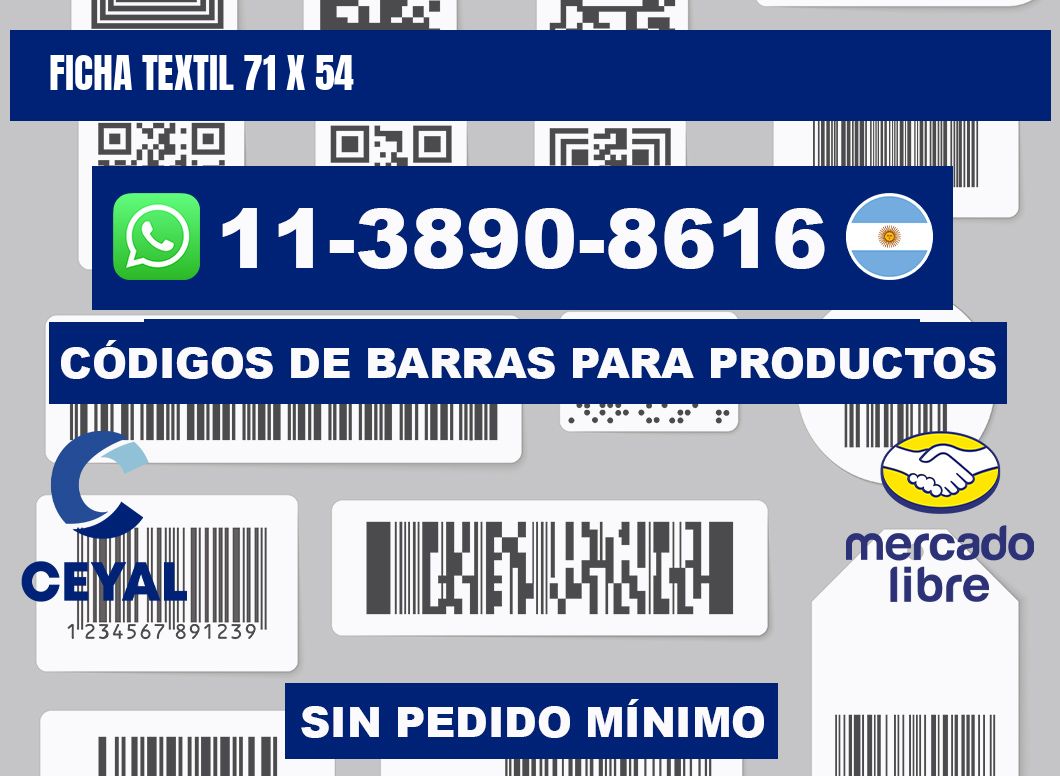 Ficha textil 71 x 54