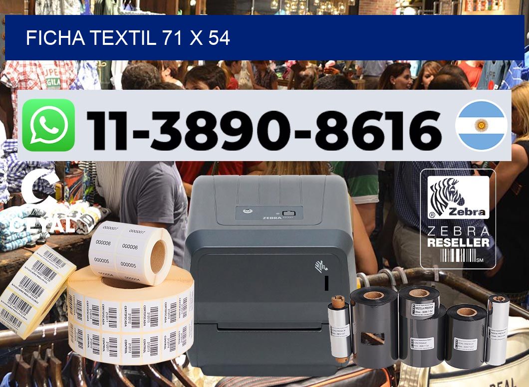 Ficha textil 71 x 54