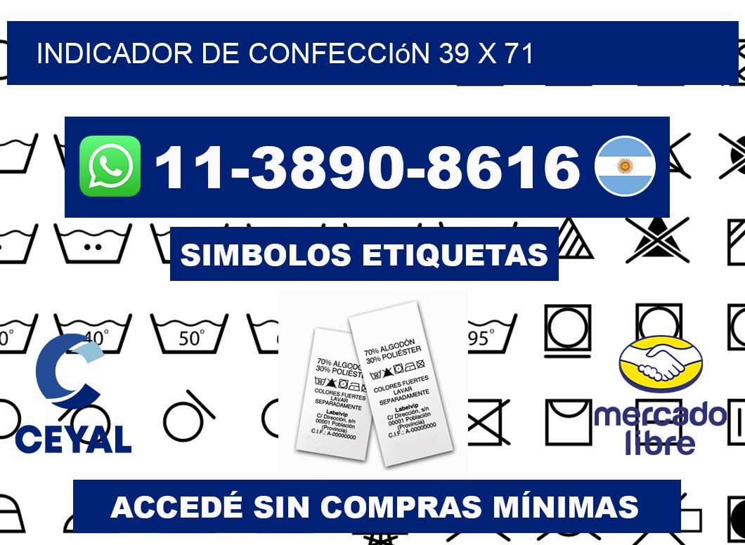 Indicador de confección 39 x 71