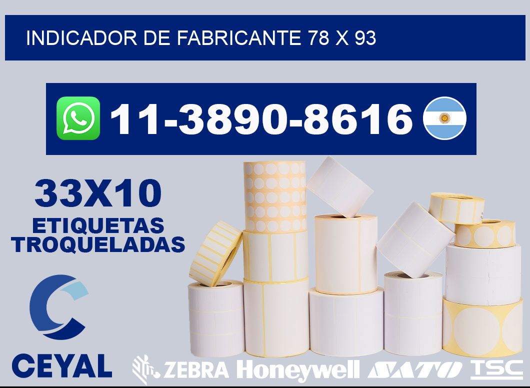 Indicador de fabricante 78 x 93