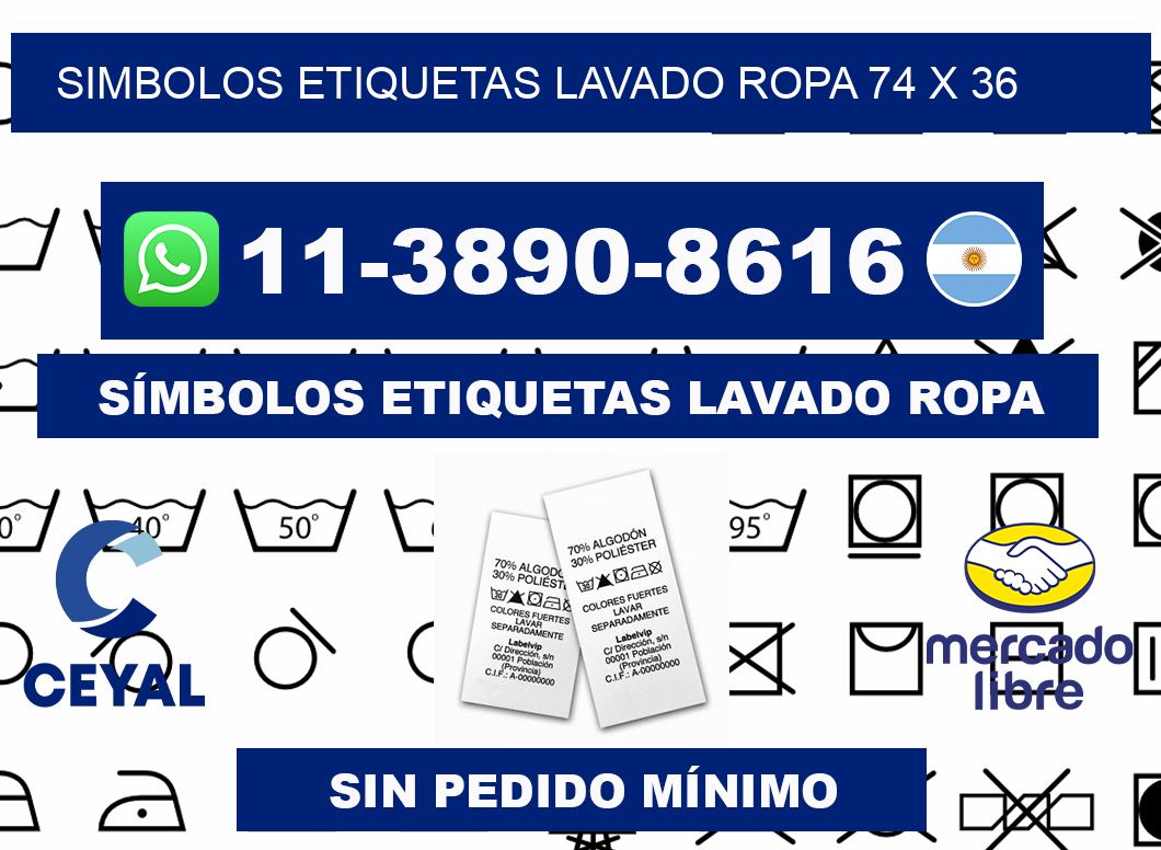 SIMBOLOS ETIQUETAS LAVADO ROPA 74 x 36