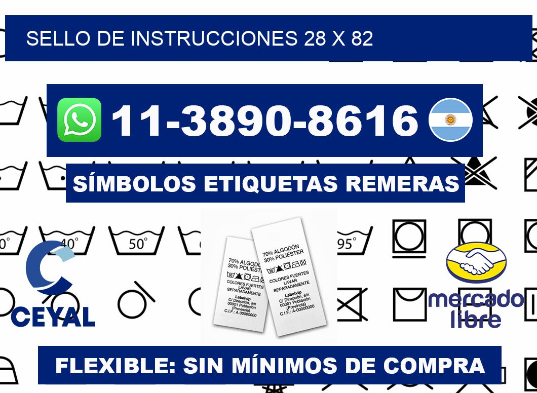 Sello de instrucciones 28 x 82