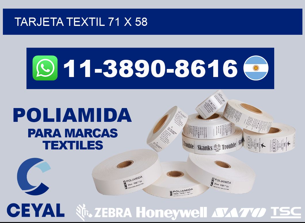 Tarjeta textil 71 x 58