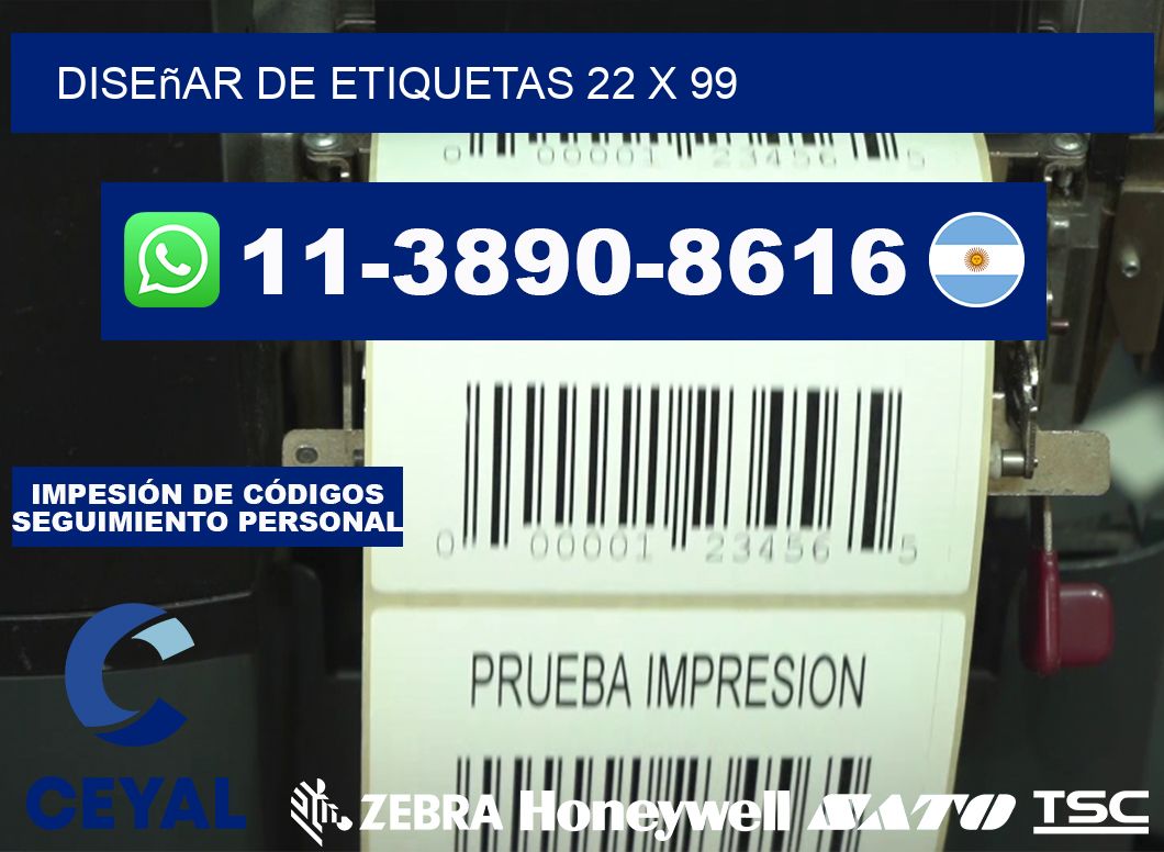 diseñar de etiquetas 22 x 99