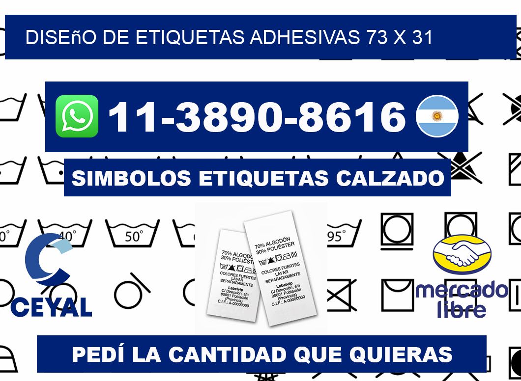 diseño de etiquetas adhesivas 73 x 31