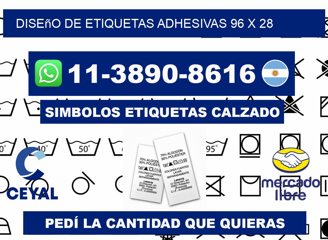 diseño de etiquetas adhesivas 96 x 28