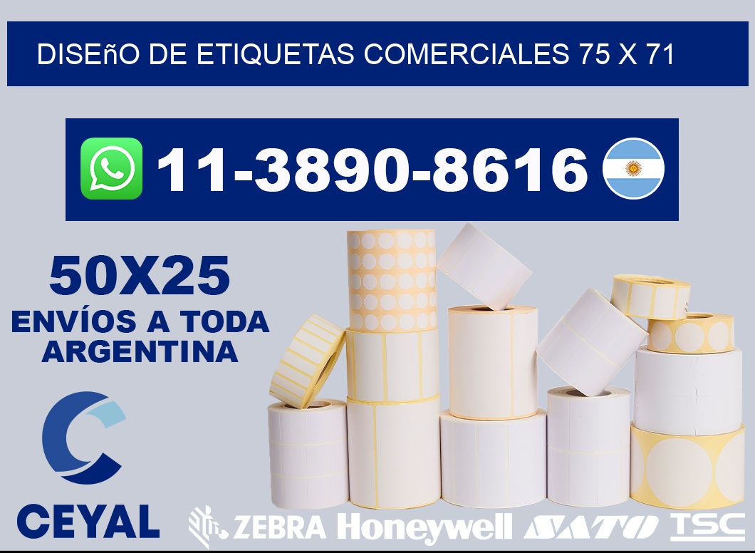 diseño de etiquetas comerciales 75 x 71