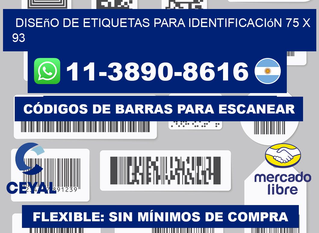 diseño de etiquetas para identificación 75 x 93