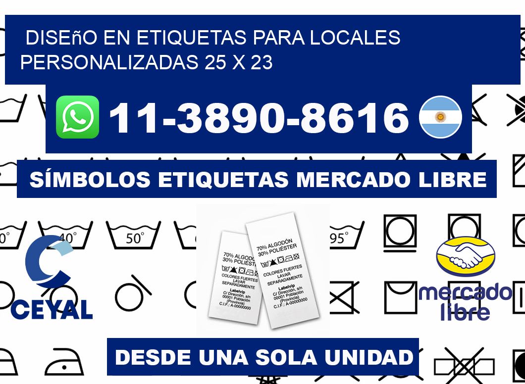 diseño en etiquetas para locales personalizadas 25 x 23