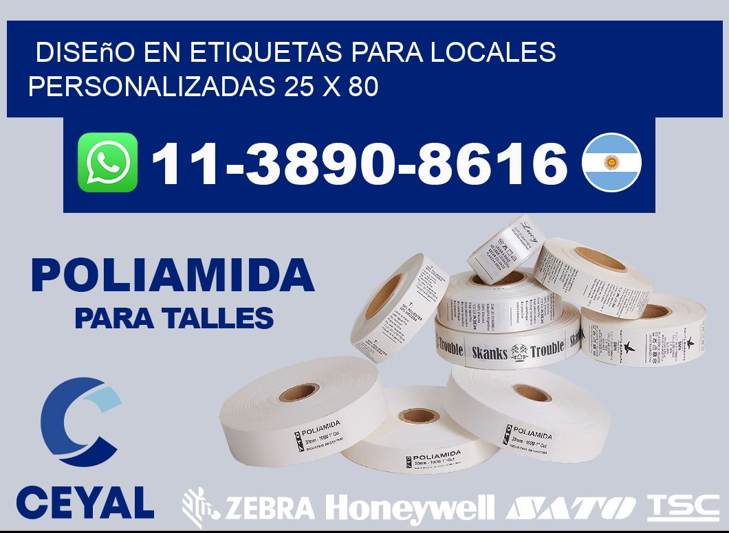diseño en etiquetas para locales personalizadas 25 x 80