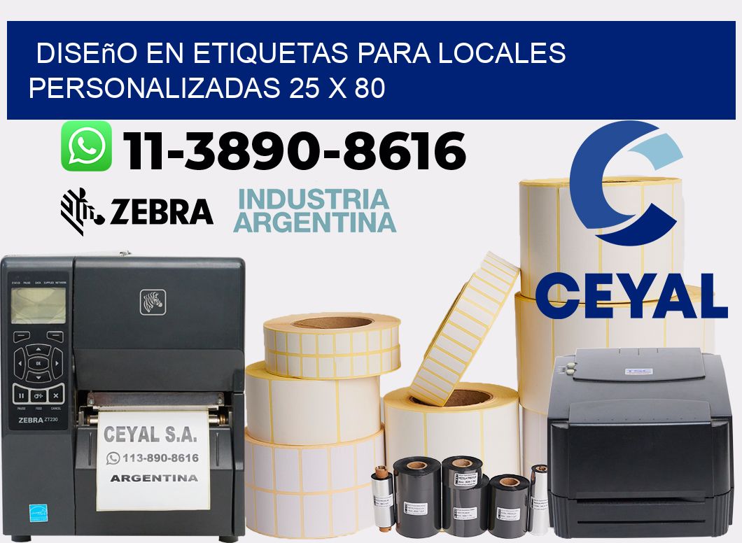 diseño en etiquetas para locales personalizadas 25 x 80