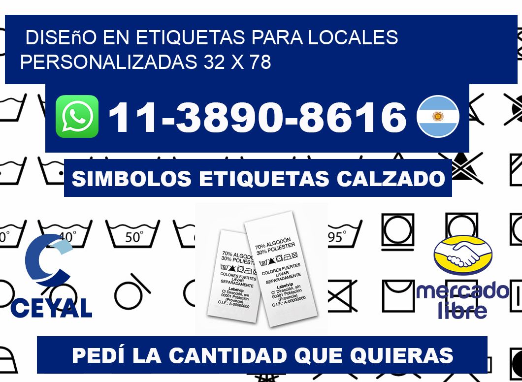 diseño en etiquetas para locales personalizadas 32 x 78