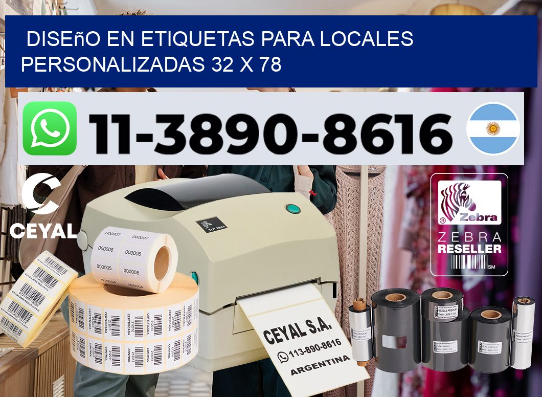 diseño en etiquetas para locales personalizadas 32 x 78