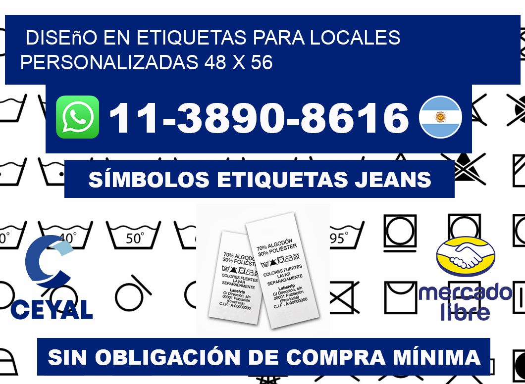diseño en etiquetas para locales personalizadas 48 x 56